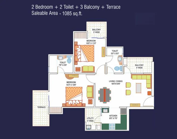 2 BHK Plan